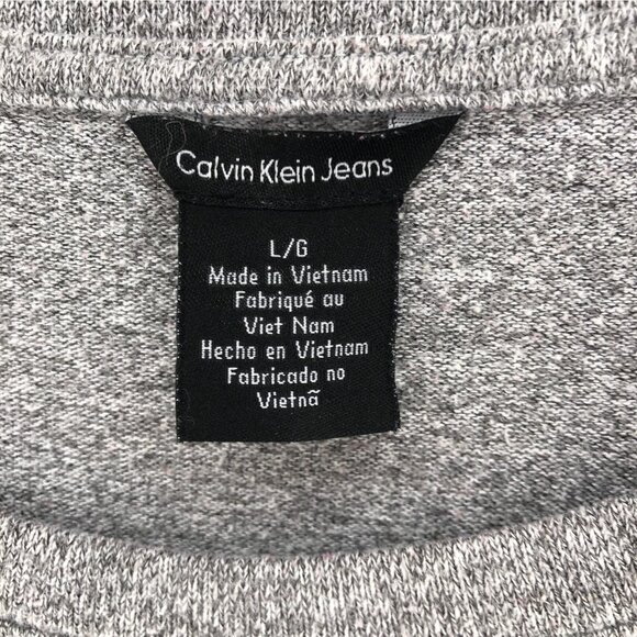 Calvin Klein Sweater Womens Large Gray Heather Pocket 3/4 Sleeve Casual Slouchy - Picture 7 of 11